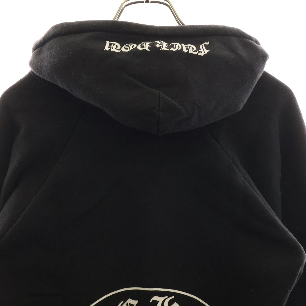 CHROME HEARTS(クロムハーツ) OLD HORSESHOE HOODIE オールド ホースシュープリント 裏地サーマル スウェット プルオーバーパーカー ブラック