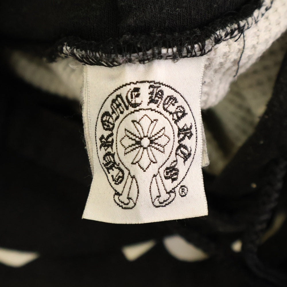 CHROME HEARTS(クロムハーツ) OLD HORSESHOE HOODIE オールド ホースシュープリント 裏地サーマル スウェット プルオーバーパーカー ブラック