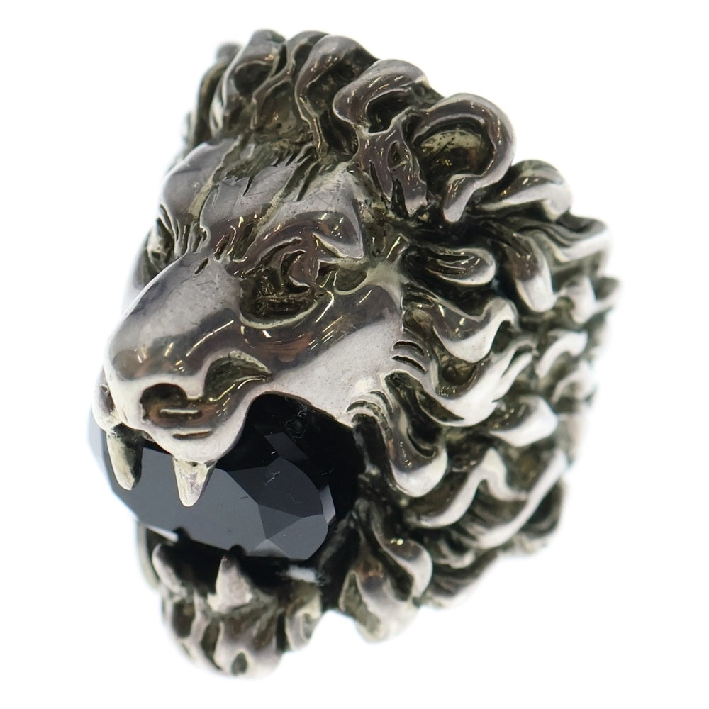 GUCCI(グッチ) メタル ストーン ライオンヘッド リング シルバー