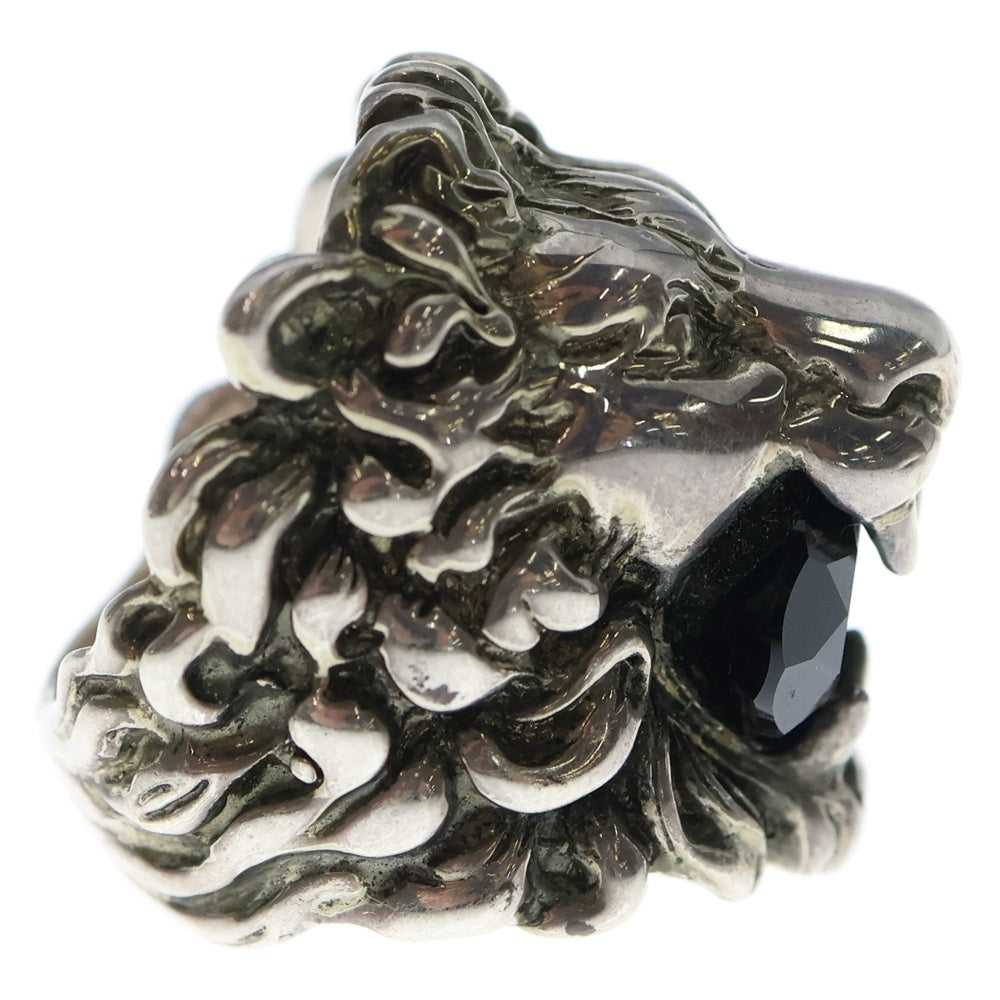 GUCCI(グッチ) メタル ストーン ライオンヘッド リング シルバー