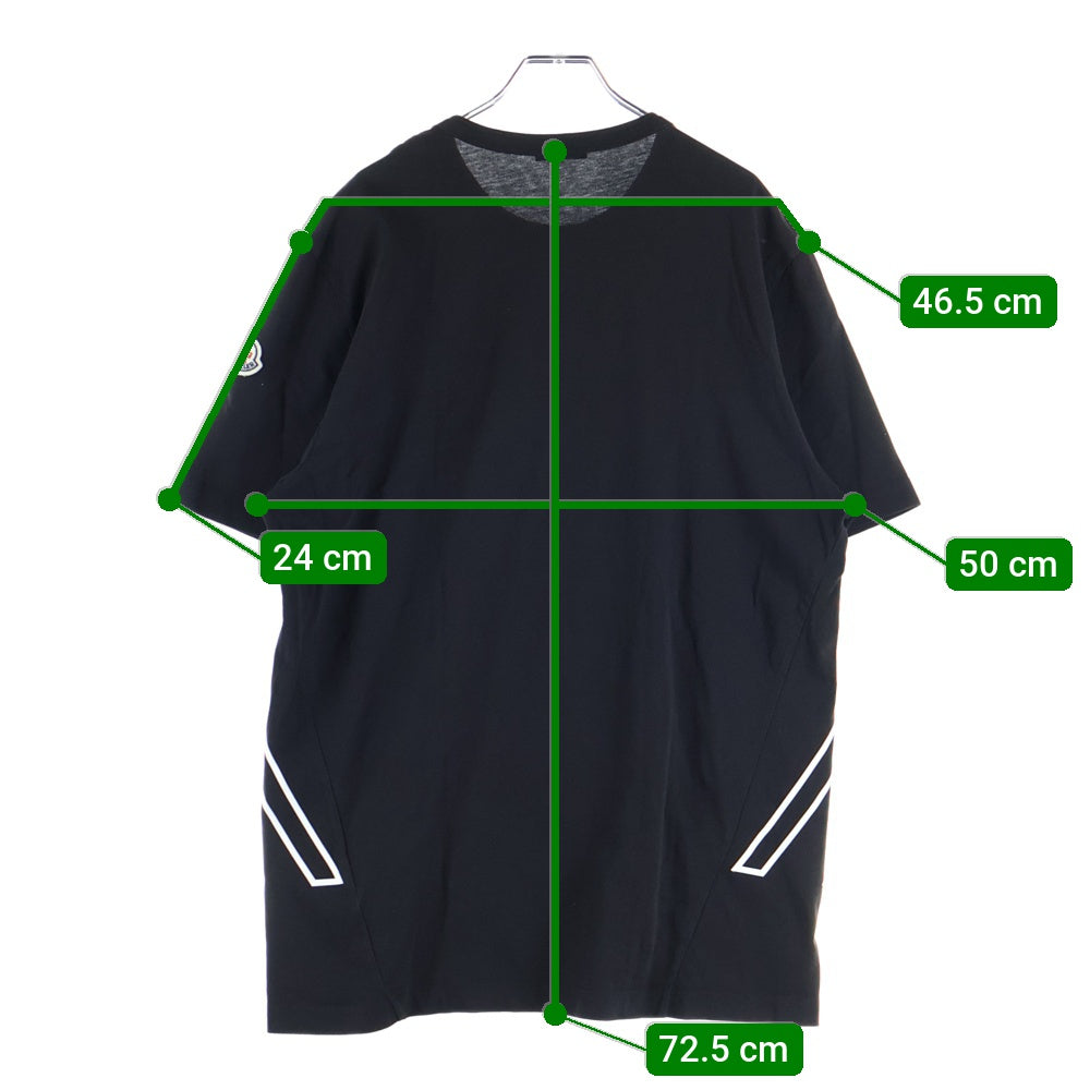 MONCLER(モンクレール) 21AW フロントビッグロゴプリント クルーネック半袖Tシャツ カットソー ブラック G20918C0009
