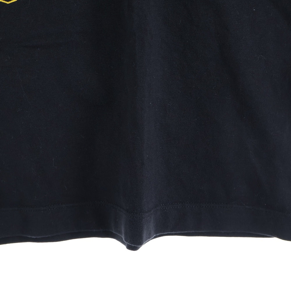 MONCLER(モンクレール) 19AW フロント3Dロゴプリント クルーネック半袖Tシャツ カットソー ブラック/イエロー E20918002250