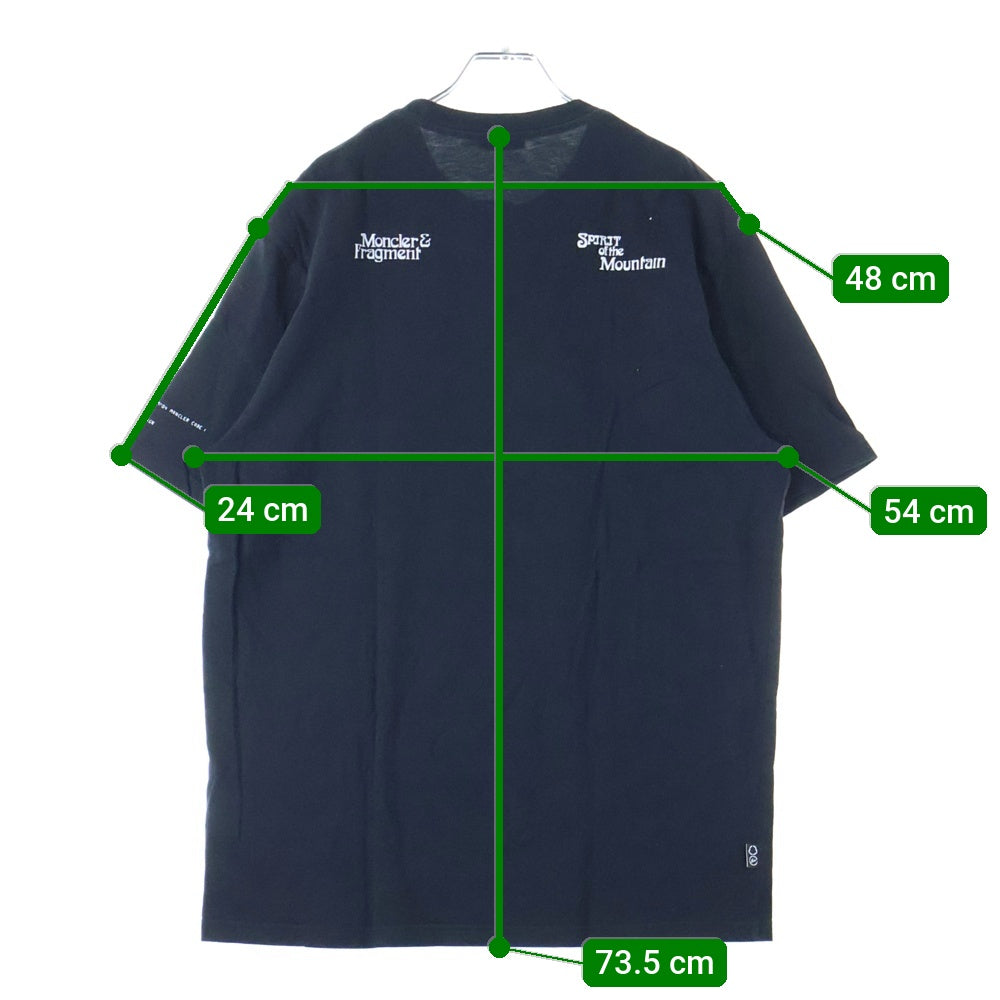 MONCLER(モンクレール) 20AW ×FRAGMENT MAGLIA T-SHIRT フロントプリント クルーネック半袖Tシャツ カットソー ブラック F209U8C70510