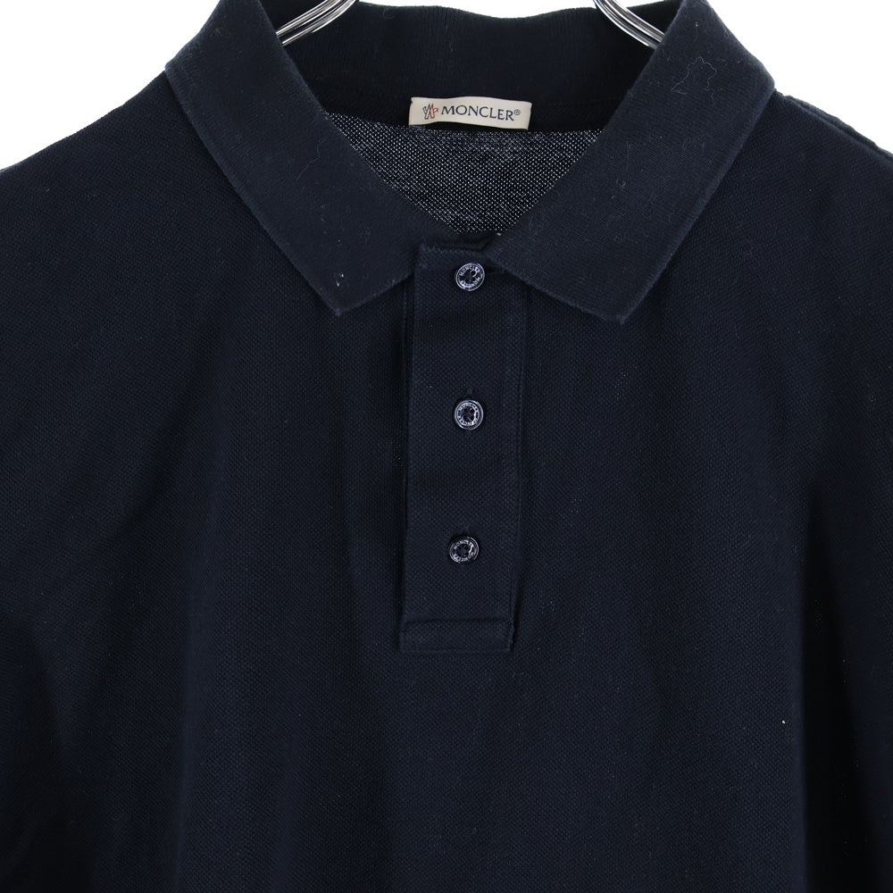 MONCLER(モンクレール) 21SS MAGLIA POLO MANICA CORTA リブライン サイドパッチ ポロシャツ ネイビー G10918A73400