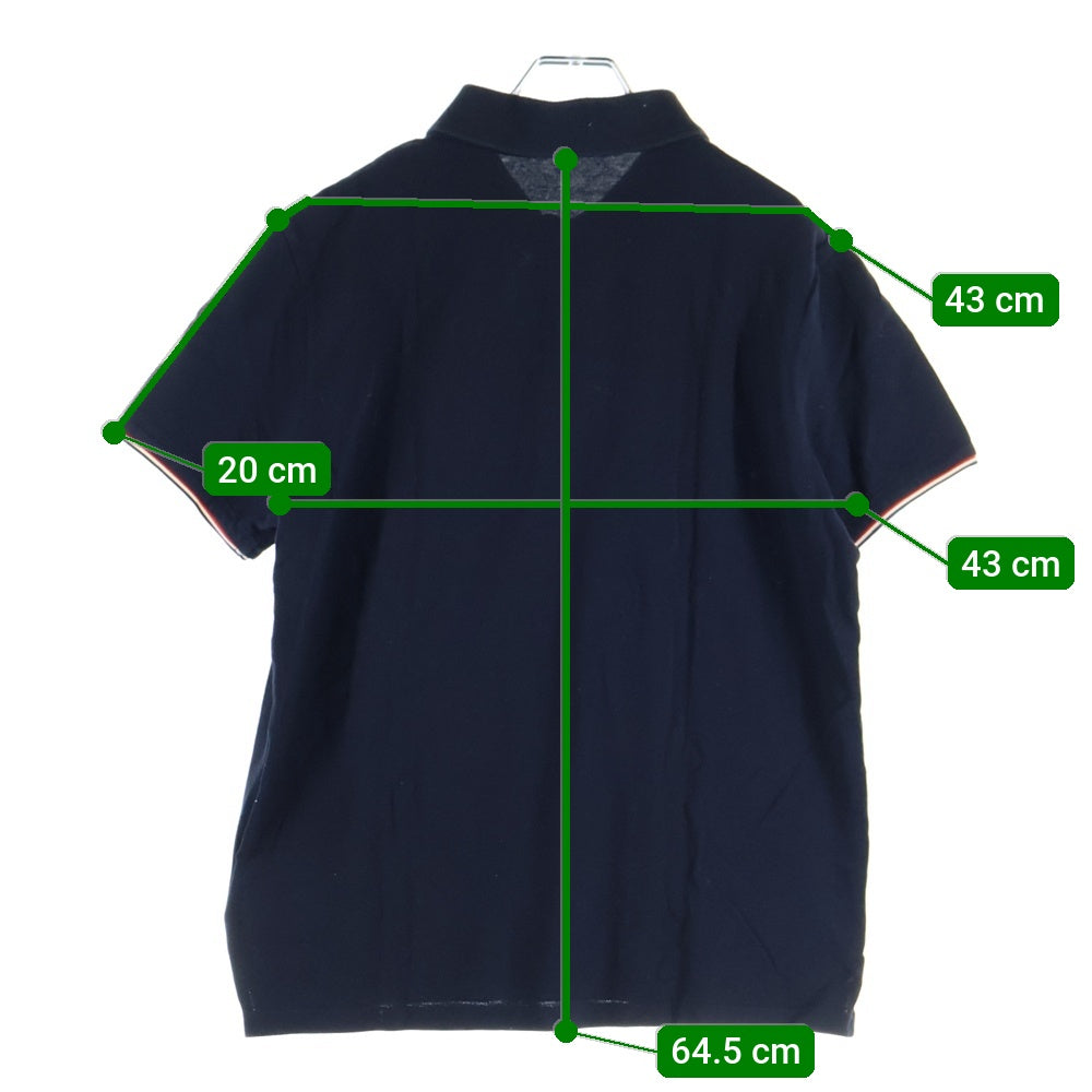 MONCLER(モンクレール) 21SS MAGLIA POLO MANICA CORTA リブライン サイドパッチ ポロシャツ ネイビー G10918A73400