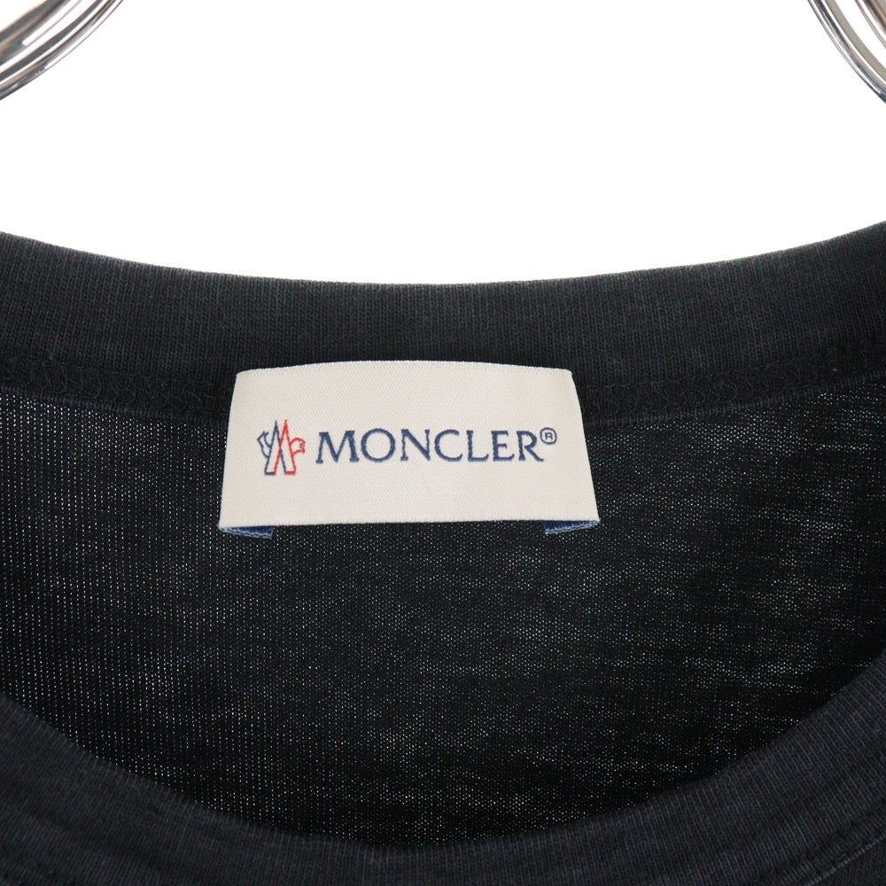 MONCLER(モンクレール) 19AW MAGRIA T-SHIRT ロゴリフレクティブ クルーネック長袖Tシャツ カットソー ブラック E20918002950