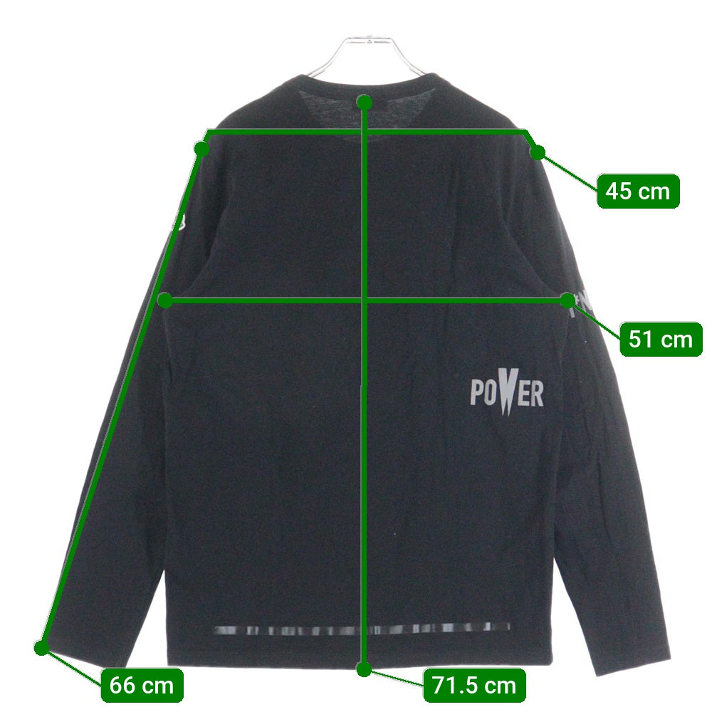 MONCLER(モンクレール) 19AW MAGRIA T-SHIRT ロゴリフレクティブ クルーネック長袖Tシャツ カットソー ブラック E20918002950