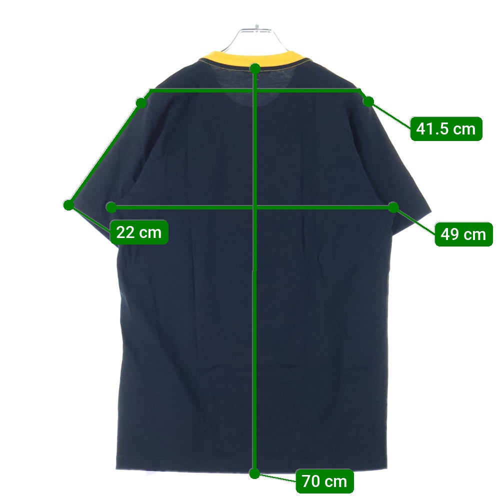 MARNI(マルニ) 22SS ストライプロゴ クルーネック リンガー 半袖Tシャツ カットソー ブラック/イエロー HUMU0198P7