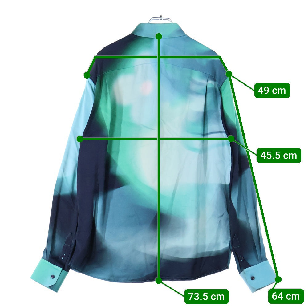 LOUIS VUITTON(ルイヴィトン) 21AW シルクブレンド グラデーション レーヨン オープンカラー 長袖シャツ マルチ RM241M FSU HQS07W