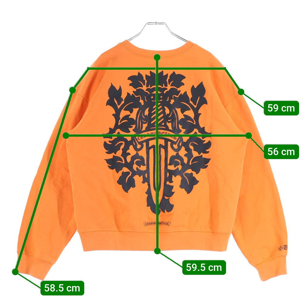 CHROME HEARTS(クロムハーツ) VINE DGR CRW SWT ヴァインダガー プリント クルーネック スウェットトレーナー オレンジ