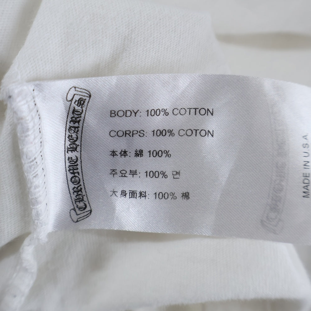 CHROME HEARTS(クロムハーツ) NECK LOGO L/S TEE ネックロゴ プリント クルーネック 長袖Tシャツ カットソー ホワイト