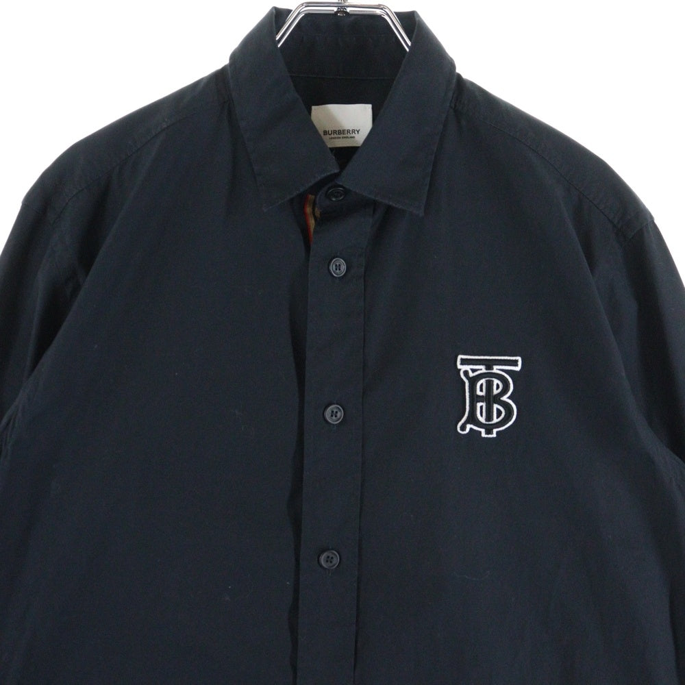 BURBERRY(バーバリー) TBロゴワッペン ロングスリーブ 長袖シャツ ブラック 8023463