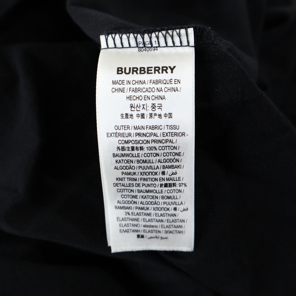 BURBERRY(バーバリー) 22SS ホースフェリー ロゴプリント クルーネック 半袖 Tシャツ カットソー ブラック 8040694
