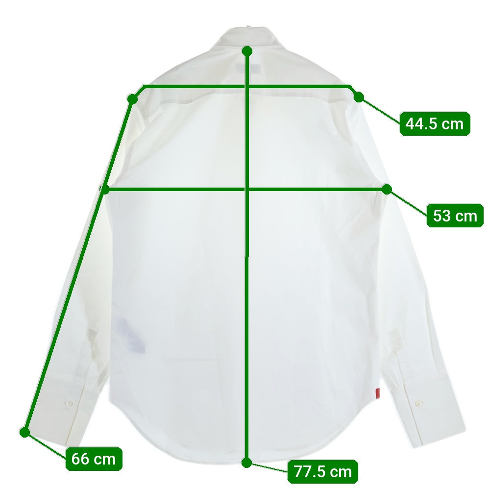 FERRAGAMO(フェラガモ) レギュラーカラー 比翼ボタン ロングスリーブ 長袖シャツ ホワイト