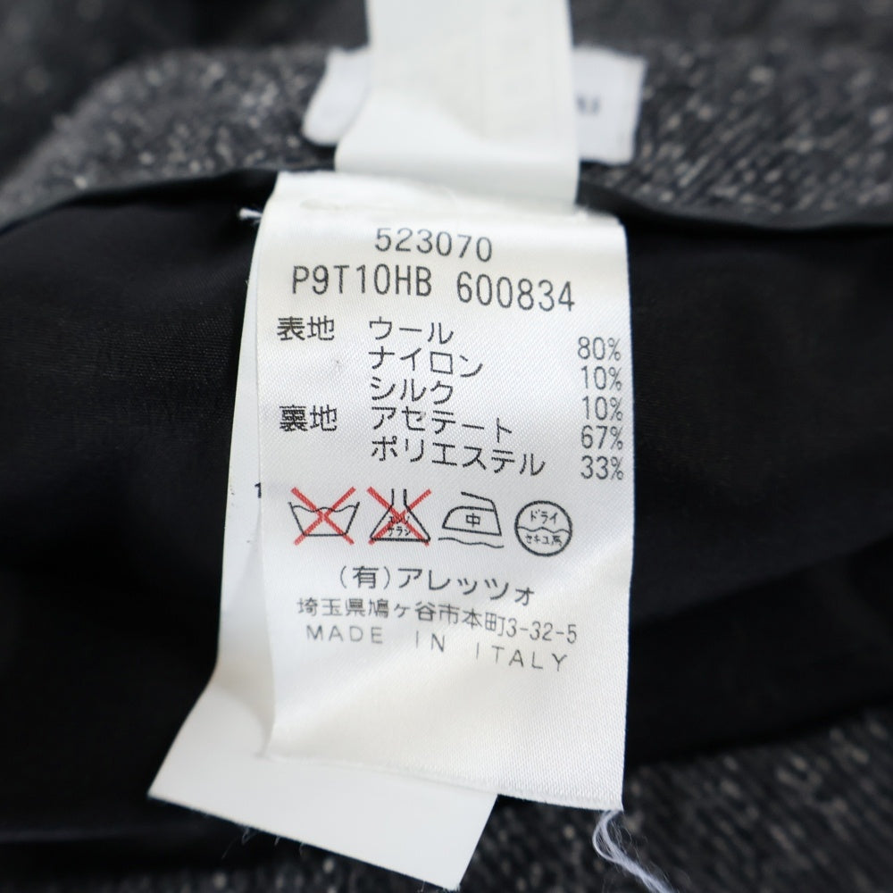 NO BRAND(ノーブランド) BORGOFIORI ボルゴフィオーリ ウール セットアップスーツ 1B シングルテーラードジャケット サイドスリットスカート グレー レディース 523070