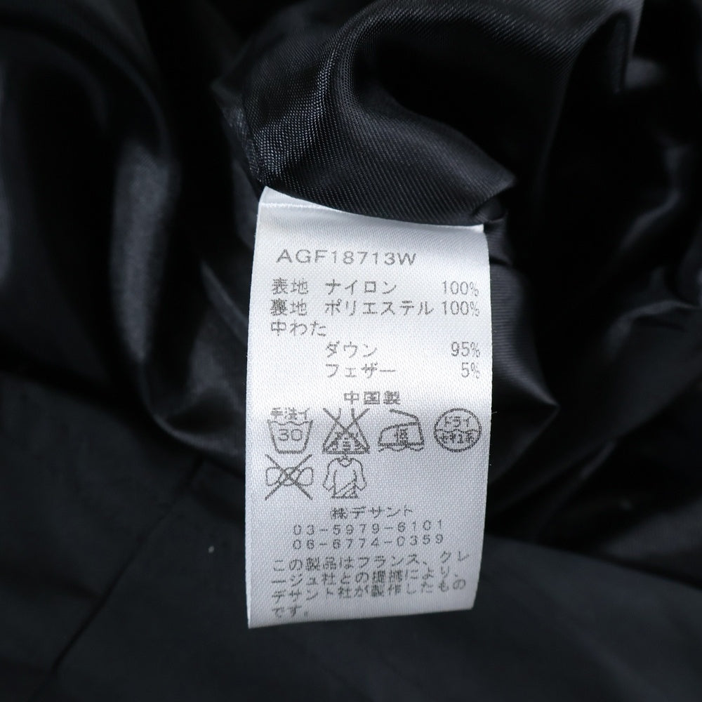 COURREGES(クレージュ) フロントジップボタン 中綿ロングダウンジャケット ブラック レディース AGF18713W