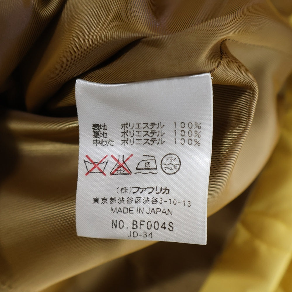 LACOSTE(ラコステ) ロゴメタル キルティング ジップアップジャケット イエロー BF004S