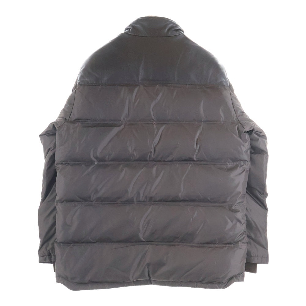 LACOSTE(ラコステ) レザーナイロン切替 中綿ダウンジャケット ブラウン BH575C