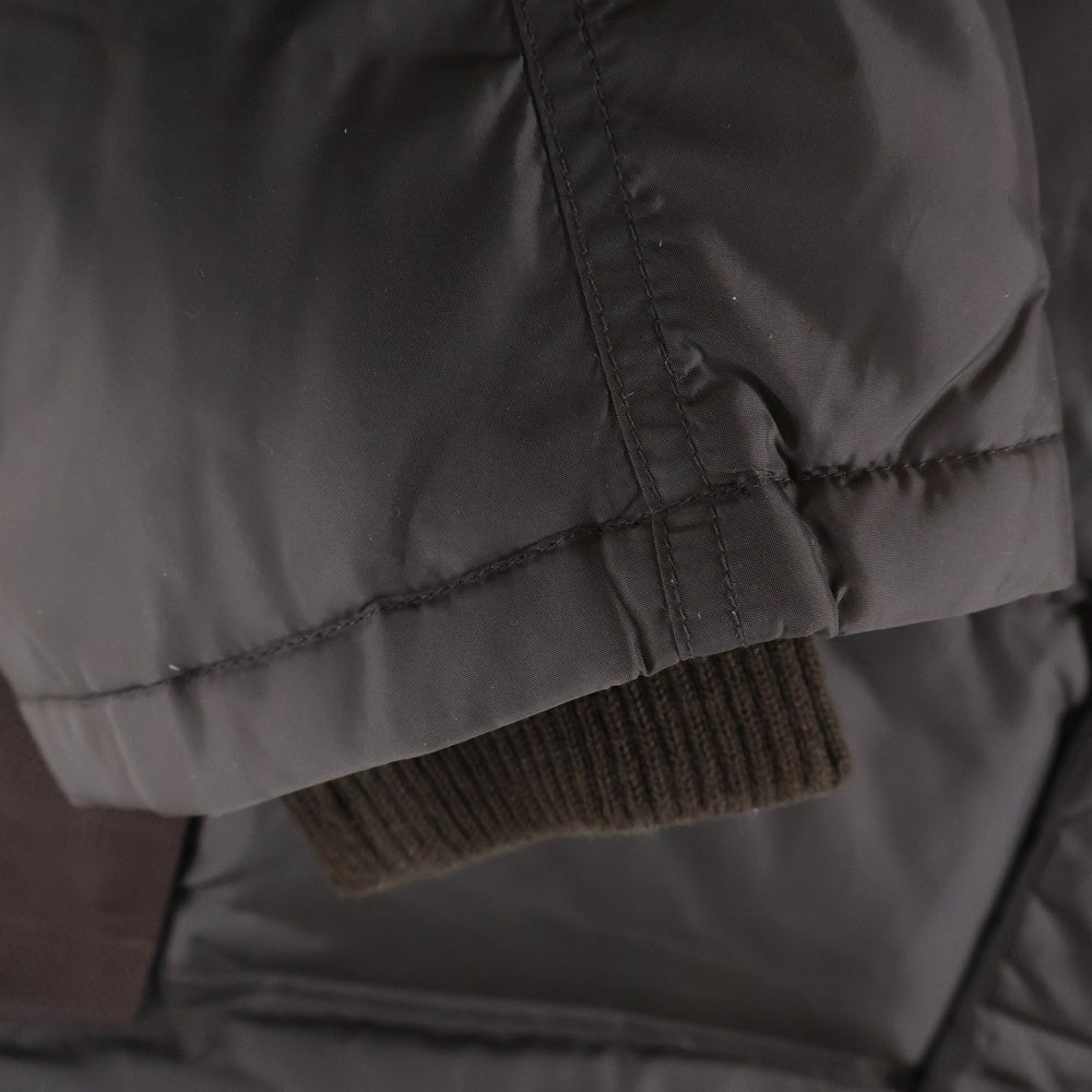 LACOSTE(ラコステ) レザーナイロン切替 中綿ダウンジャケット ブラウン BH575C