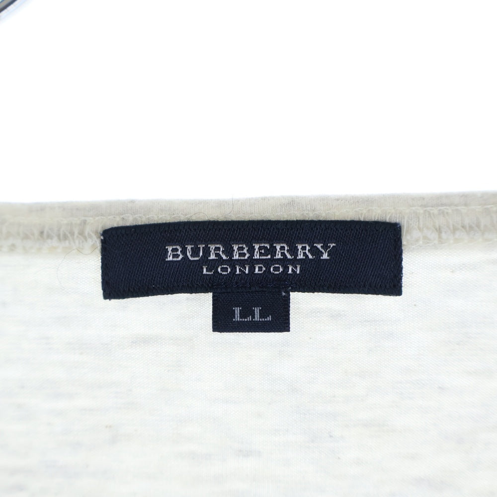 BURBERRY(バーバリー) フロントプリント クルーネック長袖Tシャツ カットソー グレー A1P10-404-01