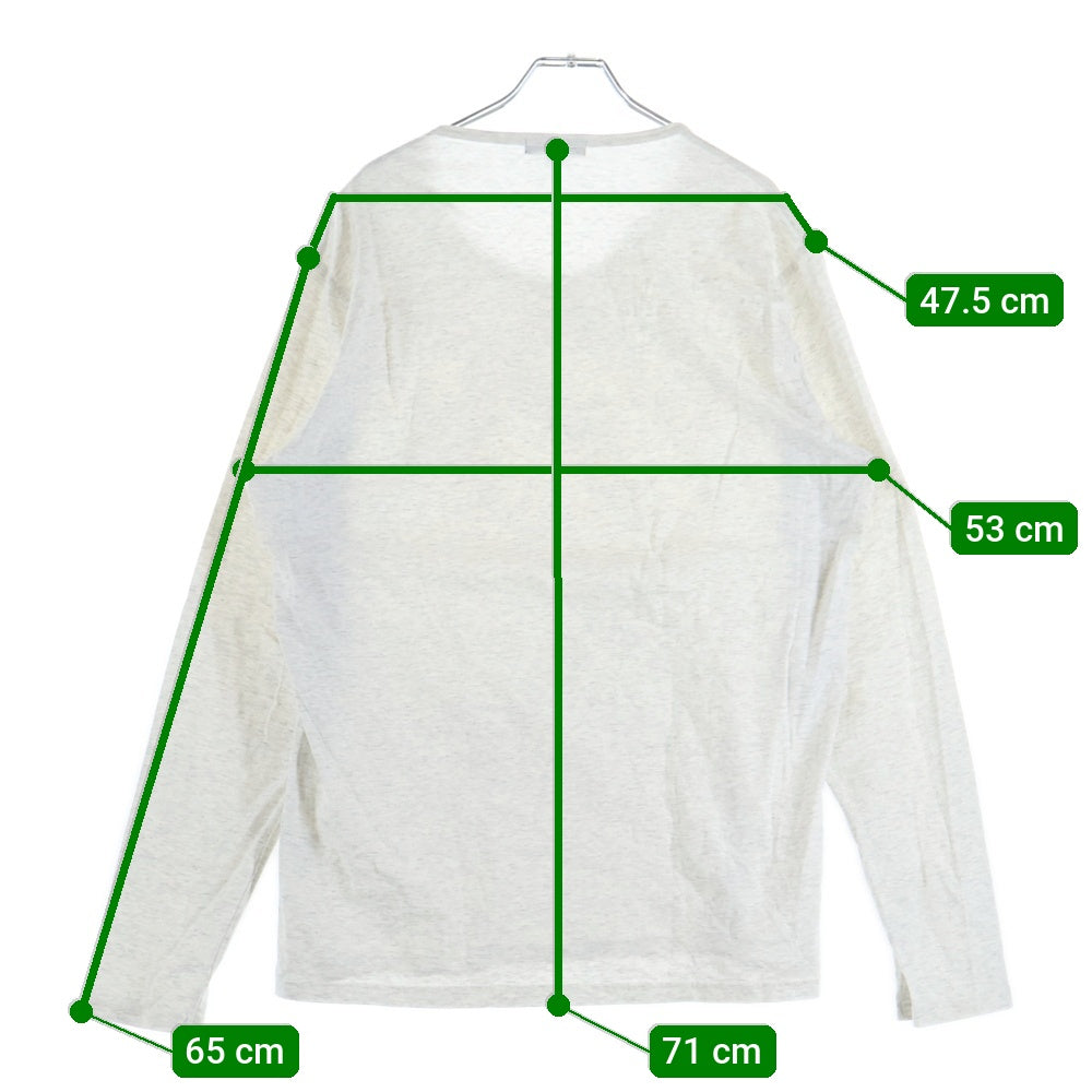 BURBERRY(バーバリー) フロントプリント クルーネック長袖Tシャツ カットソー グレー A1P10-404-01