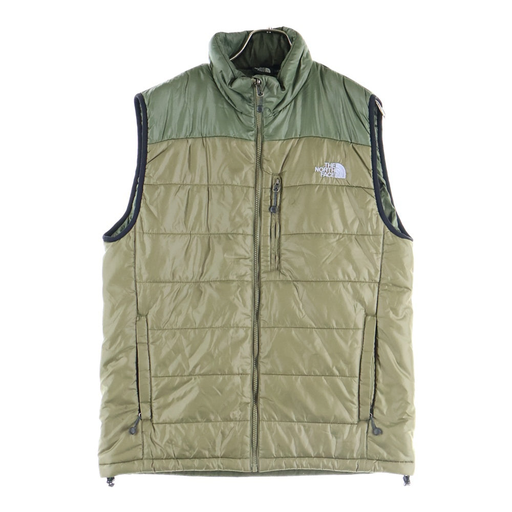 THE NORTH FACE(ザノースフェイス) フロントロゴ ナイロン ダウンベスト カーキ NY17706