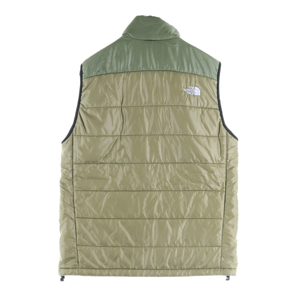 THE NORTH FACE(ザノースフェイス) フロントロゴ ナイロン ダウンベスト カーキ NY17706