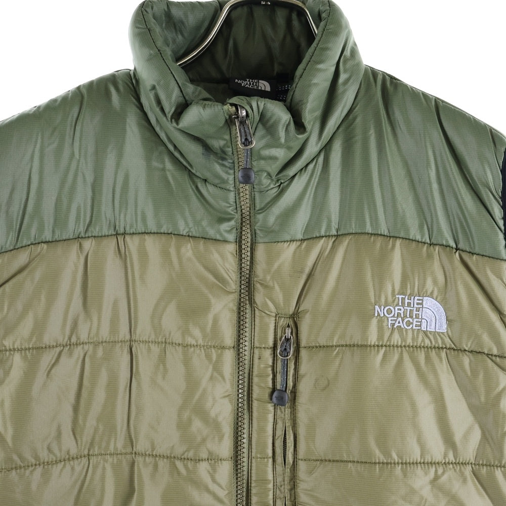 THE NORTH FACE(ザノースフェイス) フロントロゴ ナイロン ダウンベスト カーキ NY17706