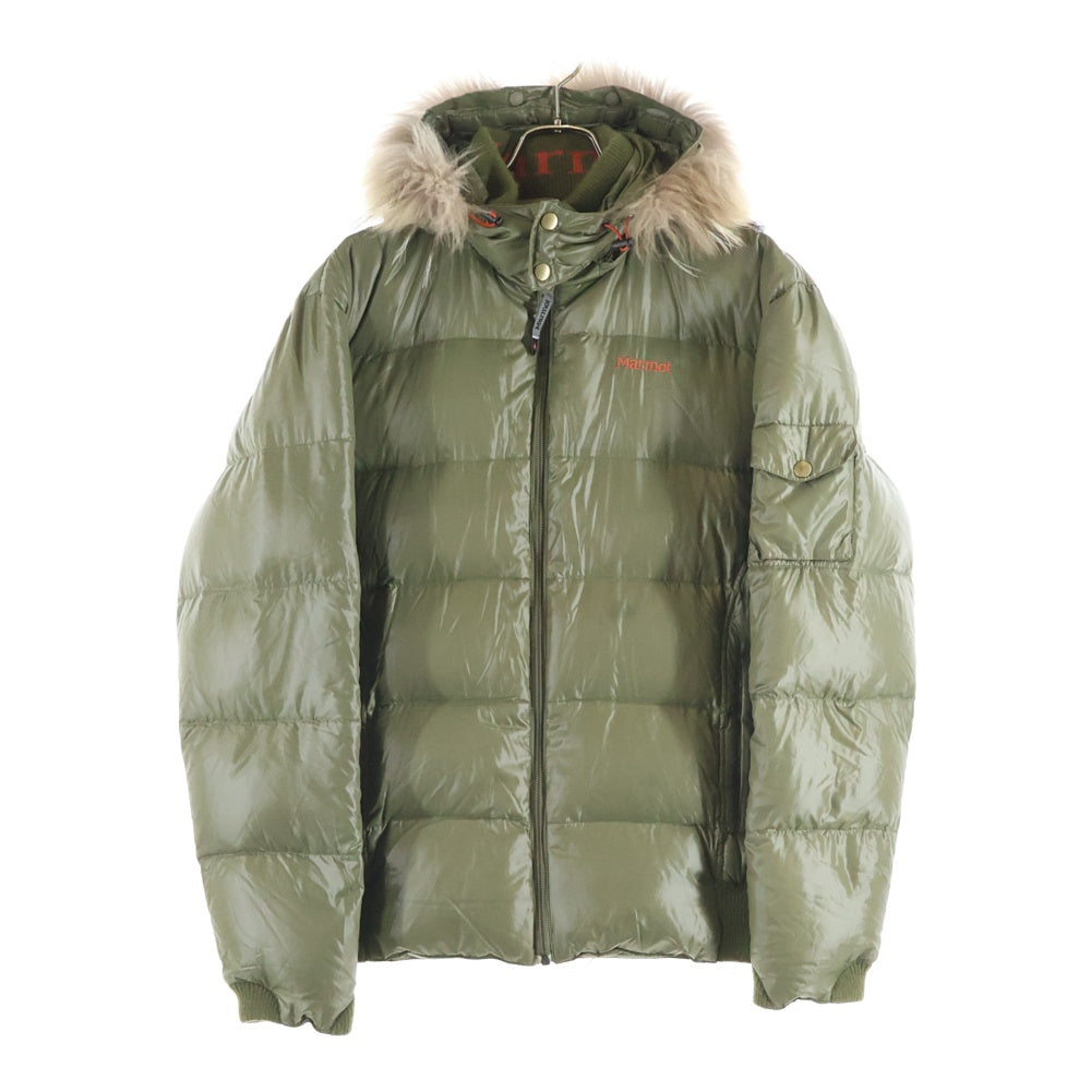 Marmot(マーモット) ロゴエンブロイダリー ファー付き 中綿ダウン