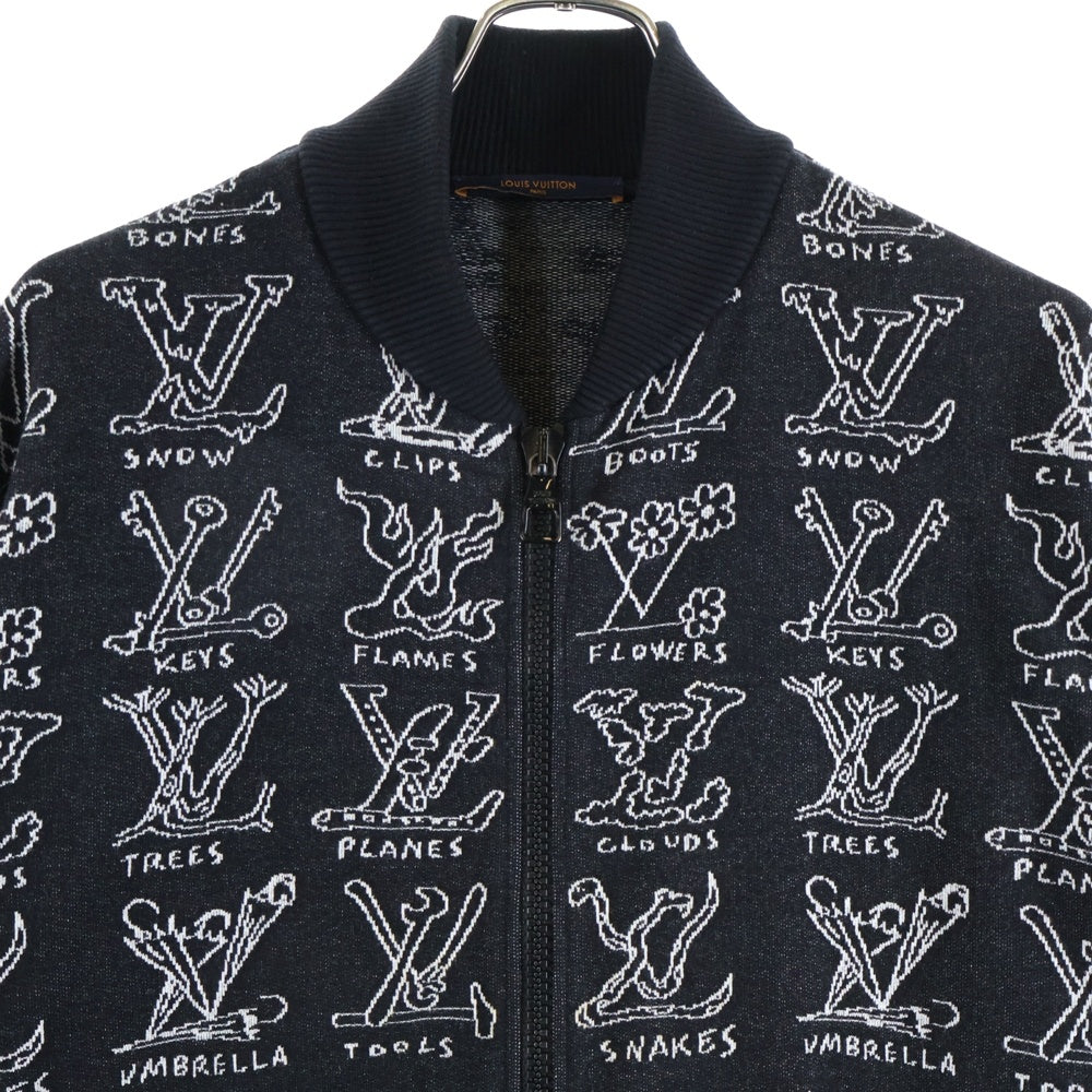 LOUIS VUITTON(ルイヴィトン) 21SS LV カートゥーン ジャガード ジップアップ ブルゾン ジャケット ブラック RM211M ZMH HKY21W