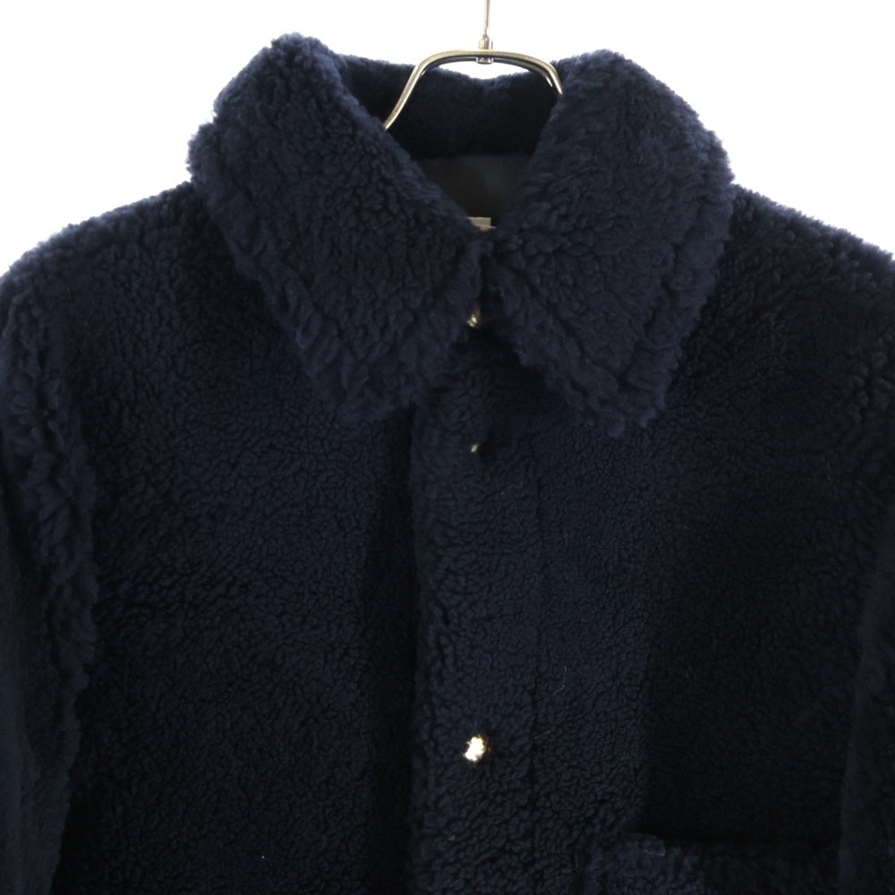 THOM BROWNE(トムブラウン) Shearling 4-Bar Oversized Shirt Jacket シアリング 4バー オーバーサイズ ボア シャツ ジャケット ブラック MJO159X-02821-415