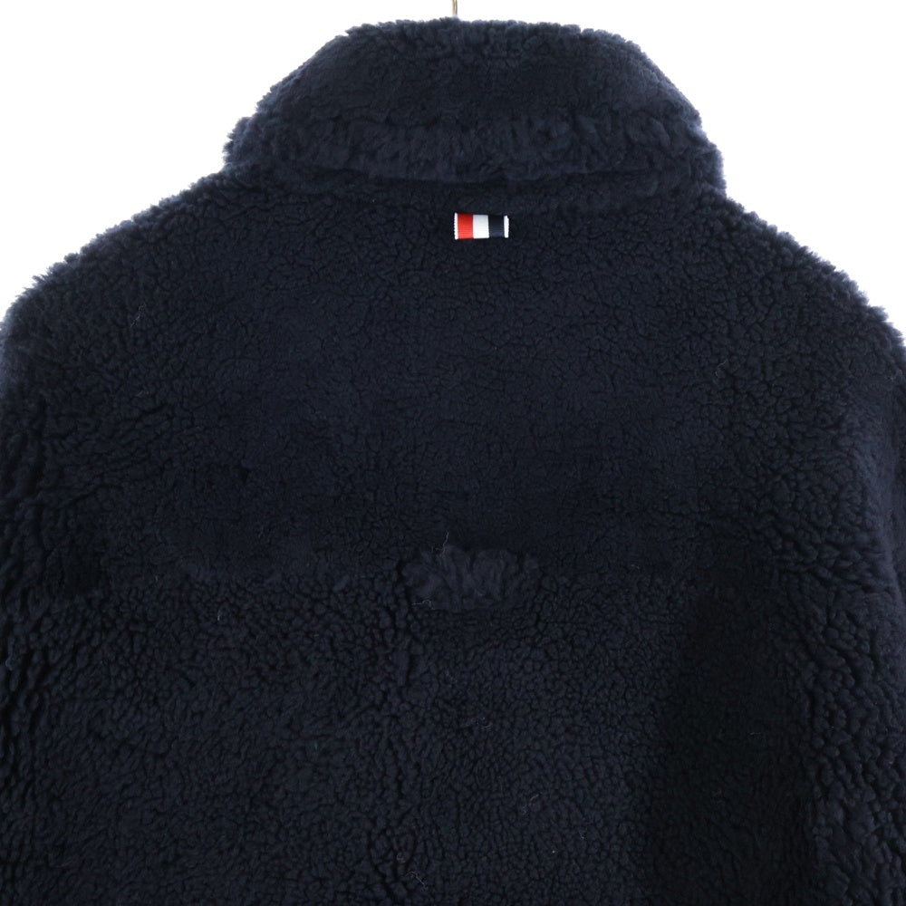 THOM BROWNE(トムブラウン) Shearling 4-Bar Oversized Shirt Jacket シアリング 4バー オーバーサイズ ボア シャツ ジャケット ブラック MJO159X-02821-415