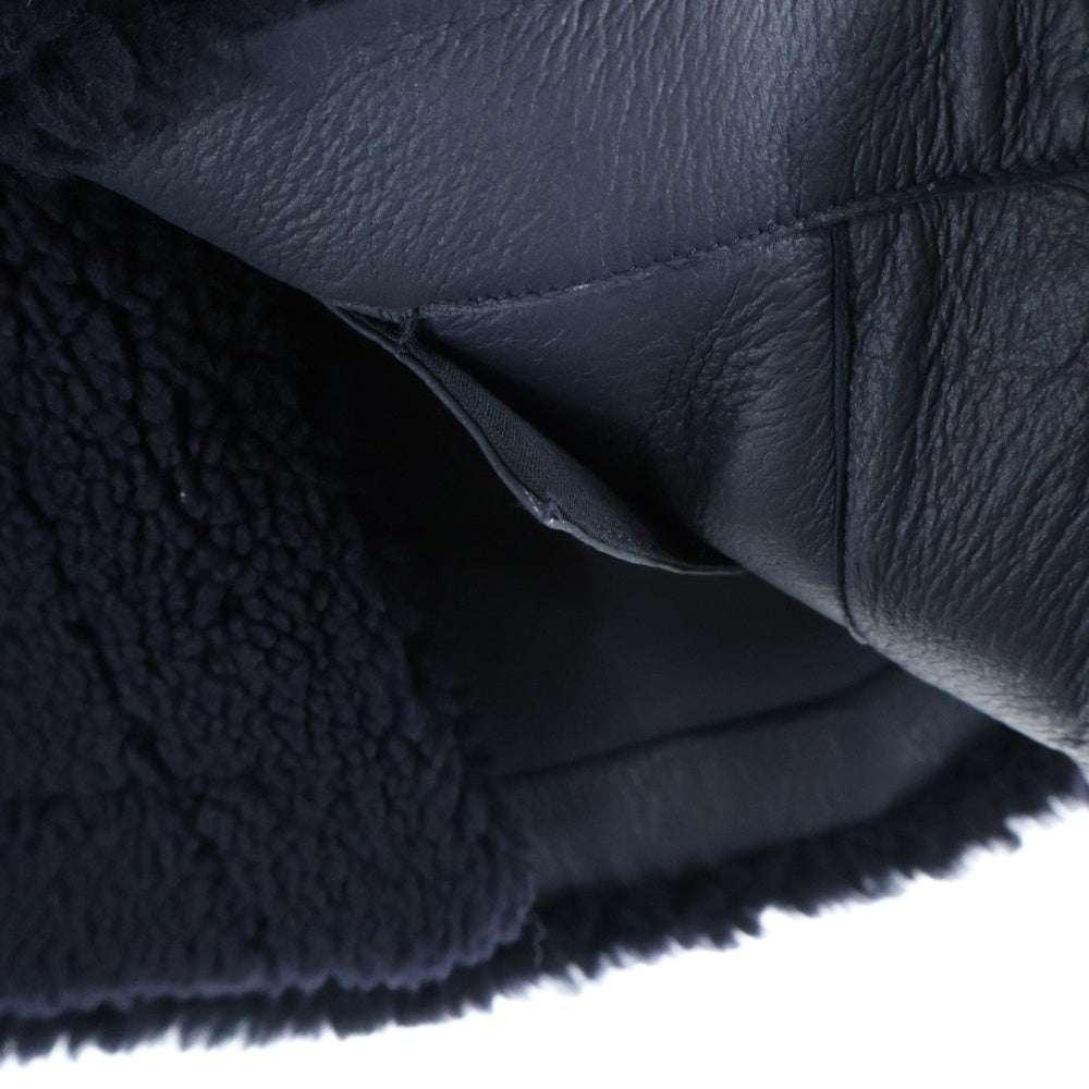 THOM BROWNE(トムブラウン) Shearling 4-Bar Oversized Shirt Jacket シアリング 4バー オーバーサイズ ボア シャツ ジャケット ブラック MJO159X-02821-415