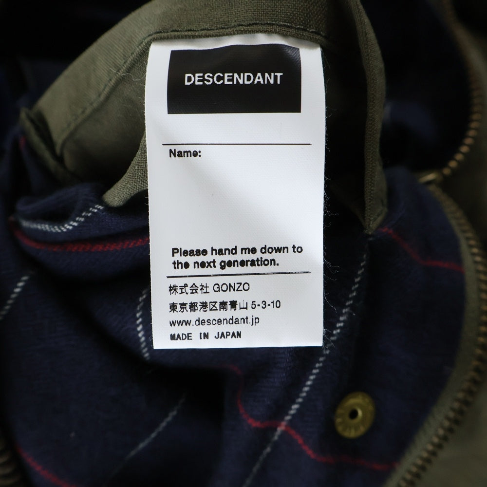 DESCENDANT(ディセンダント) 19SS GAME SOUTIEN COLLAR COAT ゲーム ステンカラー コットン カバーオール ジャケット コート グリーン