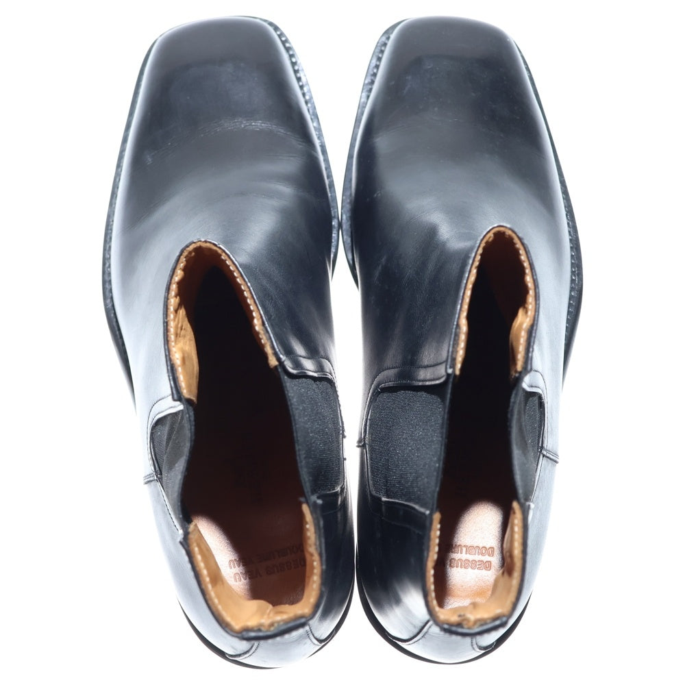 HERMES(エルメス) スクエアトゥ サイドゴア レザーブーツ ブラック