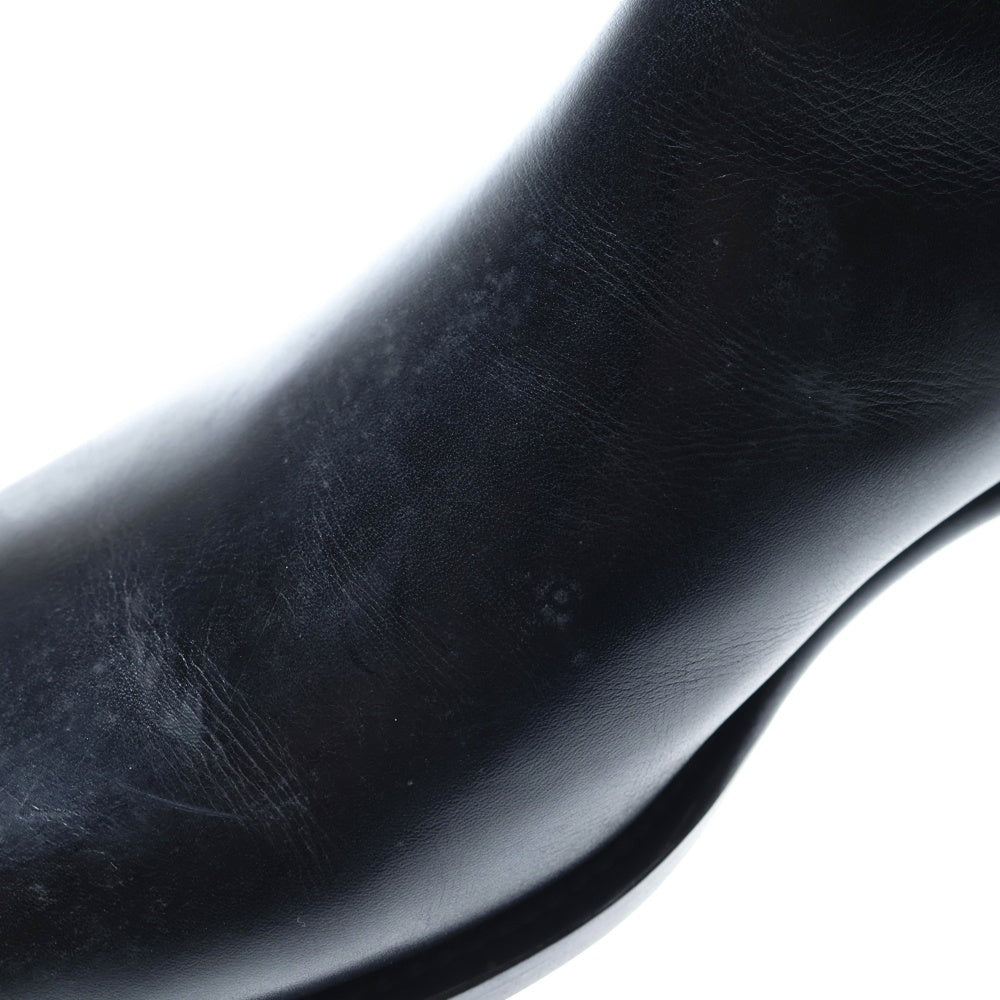 HERMES(エルメス) スクエアトゥ サイドゴア レザーブーツ ブラック