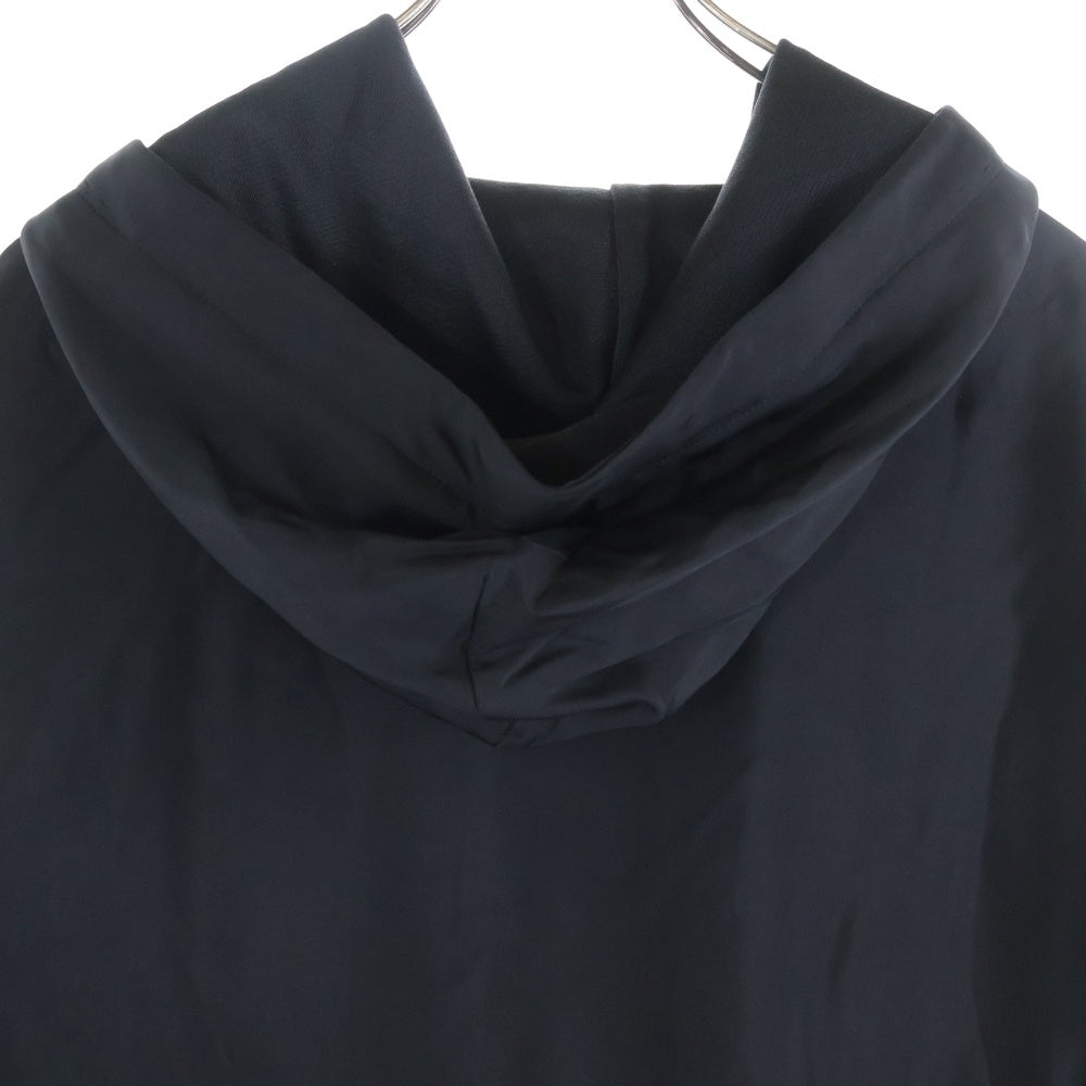 JIL SANDER(ジルサンダー) 24SS Embroidered Popover Hoodie エンブロイダード ロゴ刺繍 レーヨン ポップオーバー パーカー ブラック J22GU0119