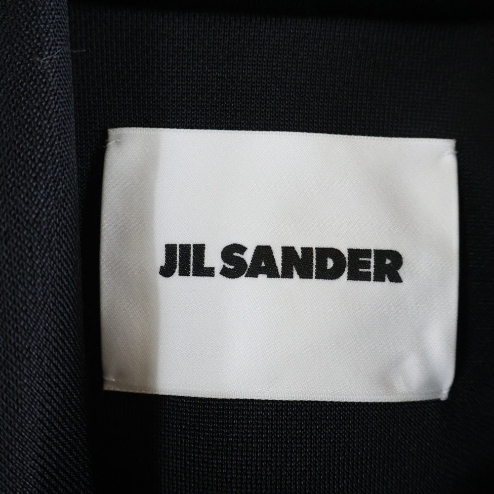 JIL SANDER(ジルサンダー) 24SS Embroidered Popover Hoodie エンブロイダード ロゴ刺繍 レーヨン ポップオーバー パーカー ブラック J22GU0119
