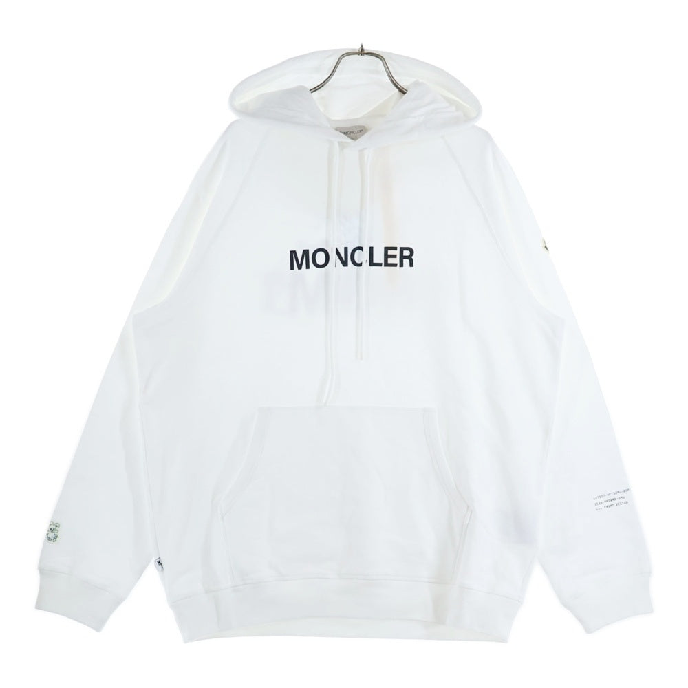 MONCLER(モンクレール) 25AW ×FRAGMENT フラグメント ロゴプリント スウェット プルオーバーパーカー ホワイト K109U8G00001