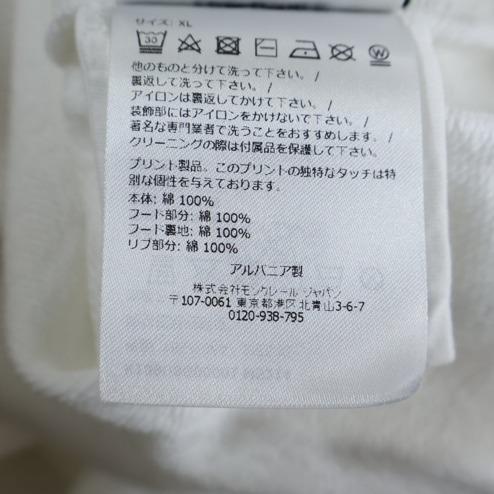 MONCLER(モンクレール) 25AW ×FRAGMENT フラグメント ロゴプリント スウェット プルオーバーパーカー ホワイト K109U8G00001