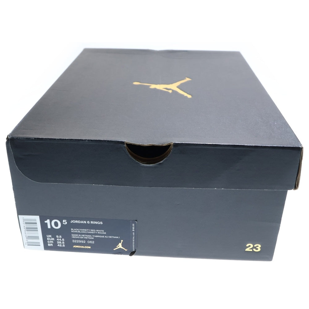 NIKE(ナイキ) AIR JORDAN 6 RINGS BLACK VARSITY RED エアジョーダン 6 ハイカットスニーカー US10.5/28.5cm 322992-062
