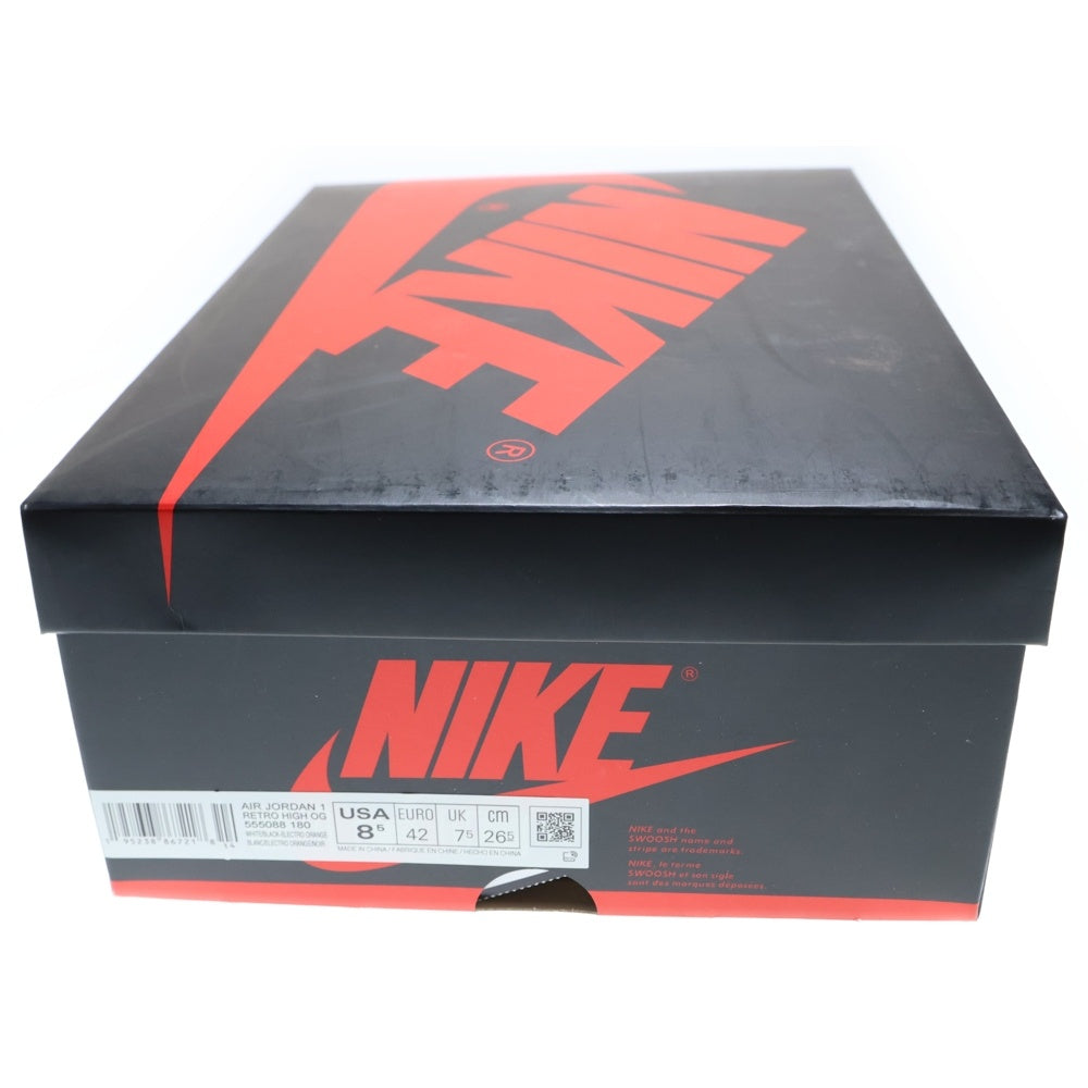 NIKE(ナイキ) AIR JORDAN 1 HIGH OG ELECTRO ORANGE エア ジョーダン 1 エレクトロ オレンジ ハイカットスニーカー ホワイト/オレンジ US8.5/26.5cm 555088-180