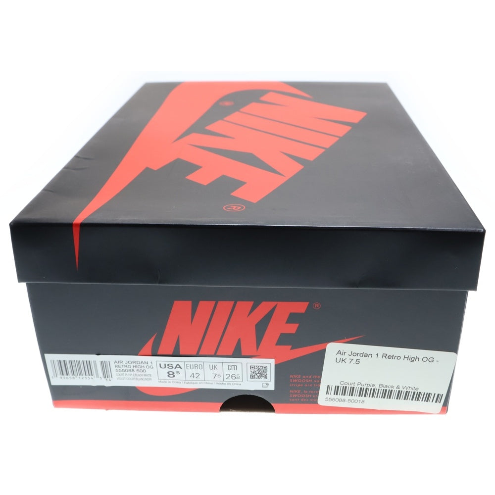 NIKE(ナイキ) AIR JORDAN 1 RETRO HIGH OG COURT PURPLE エアジョーダン1 コートパープル ハイカットスニーカー ホワイト/パープル US8.5/26.5cm 555088-500