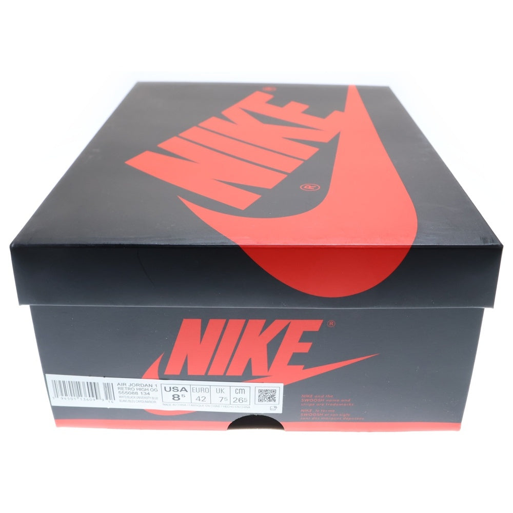 NIKE(ナイキ) AIR JORDAN 1 RETRO HIGH OG UNIVERCITY BLUE エアジョーダン1 ユニバーシティーブルー ハイカットスニーカー ブルー/ホワイト US8.5/26.5cm 555088-134