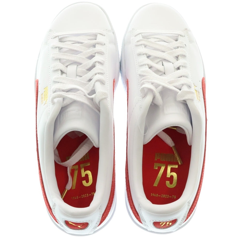 PUMA(プーマ) BASKET CLASSIC 75Y バスケット クラシック ローカットスニーカー ホワイト/レッド US8.5/26.5cm 394338-01