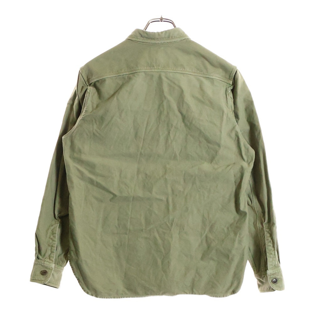 VISVIM(ヴィスヴィム) 17AW U.S.M. NUMBERING SHIRT L/S フロントロゴ ナンバリング 長袖シャツ カーキ 0117205011020