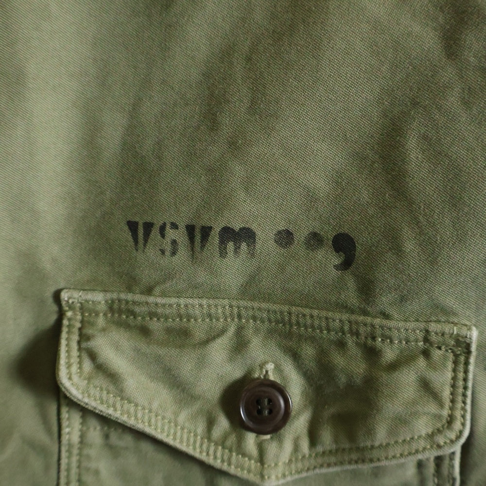 VISVIM(ヴィスヴィム) 17AW U.S.M. NUMBERING SHIRT L/S フロントロゴ ナンバリング 長袖シャツ カーキ 0117205011020