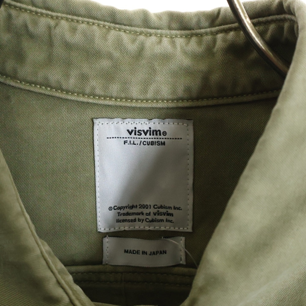 VISVIM(ヴィスヴィム) 17AW U.S.M. NUMBERING SHIRT L/S フロントロゴ ナンバリング 長袖シャツ カーキ 0117205011020