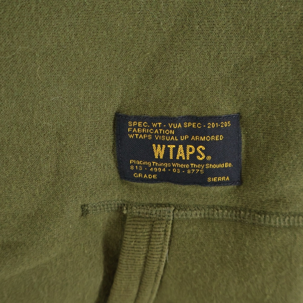 WTAPS(ダブルタップス) 16AW DESIGN HOODED フロントロゴプリント スウェットプルオーバーパーカー カーキ 162ATDT-CSM08