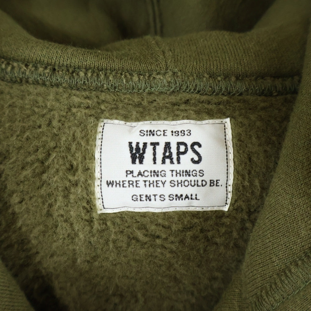 WTAPS(ダブルタップス) 16AW DESIGN HOODED フロントロゴプリント スウェットプルオーバーパーカー カーキ 162ATDT-CSM08